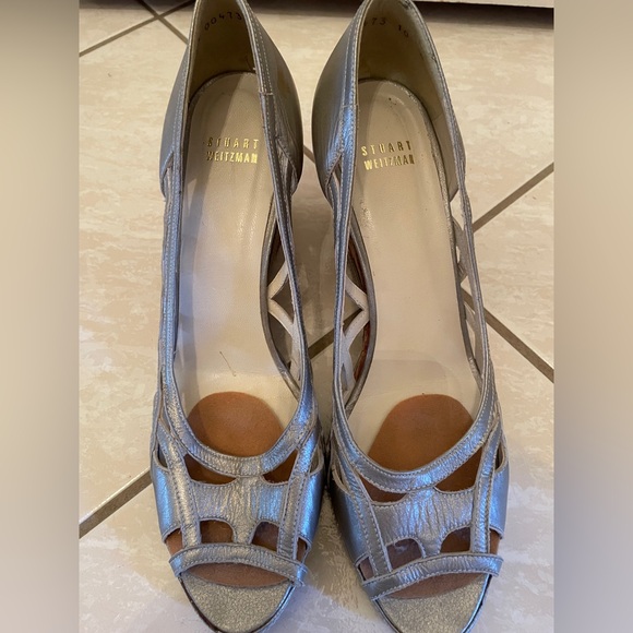 Stuart Weitzman Silver Wedge Sandals - Picture 10 of 14